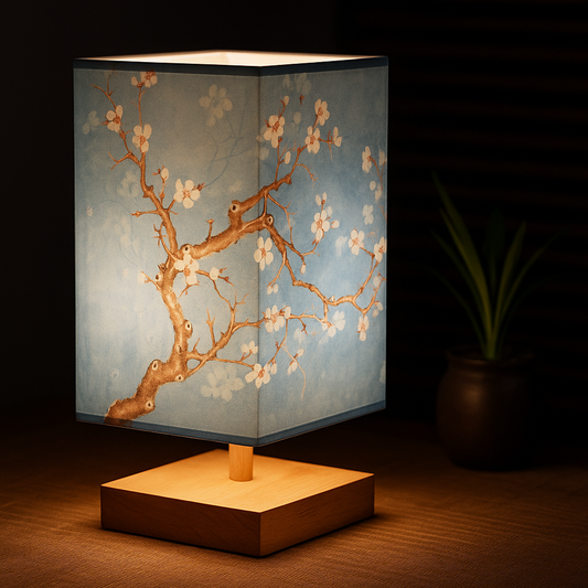 Sakura Japanese Table Lamp — Minimalist Bamboo Wood Light