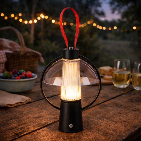 Arc Cordless Rechargeable Table Lamp for Retro-Modern Ambient Lighting